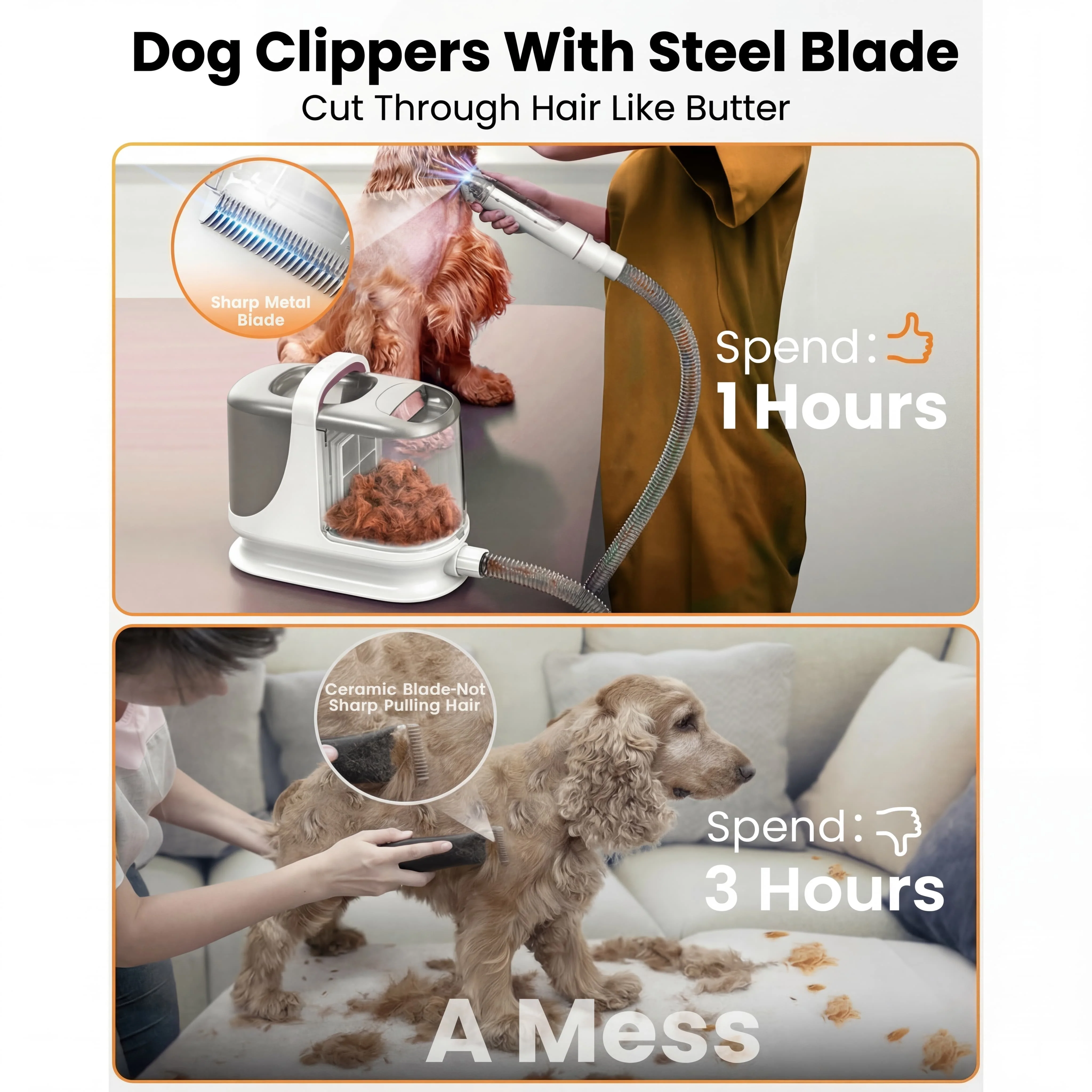 Oneisall BM3 13000Pa Super Strong Suction Dog Grooming Vacuum Kit - Image 10