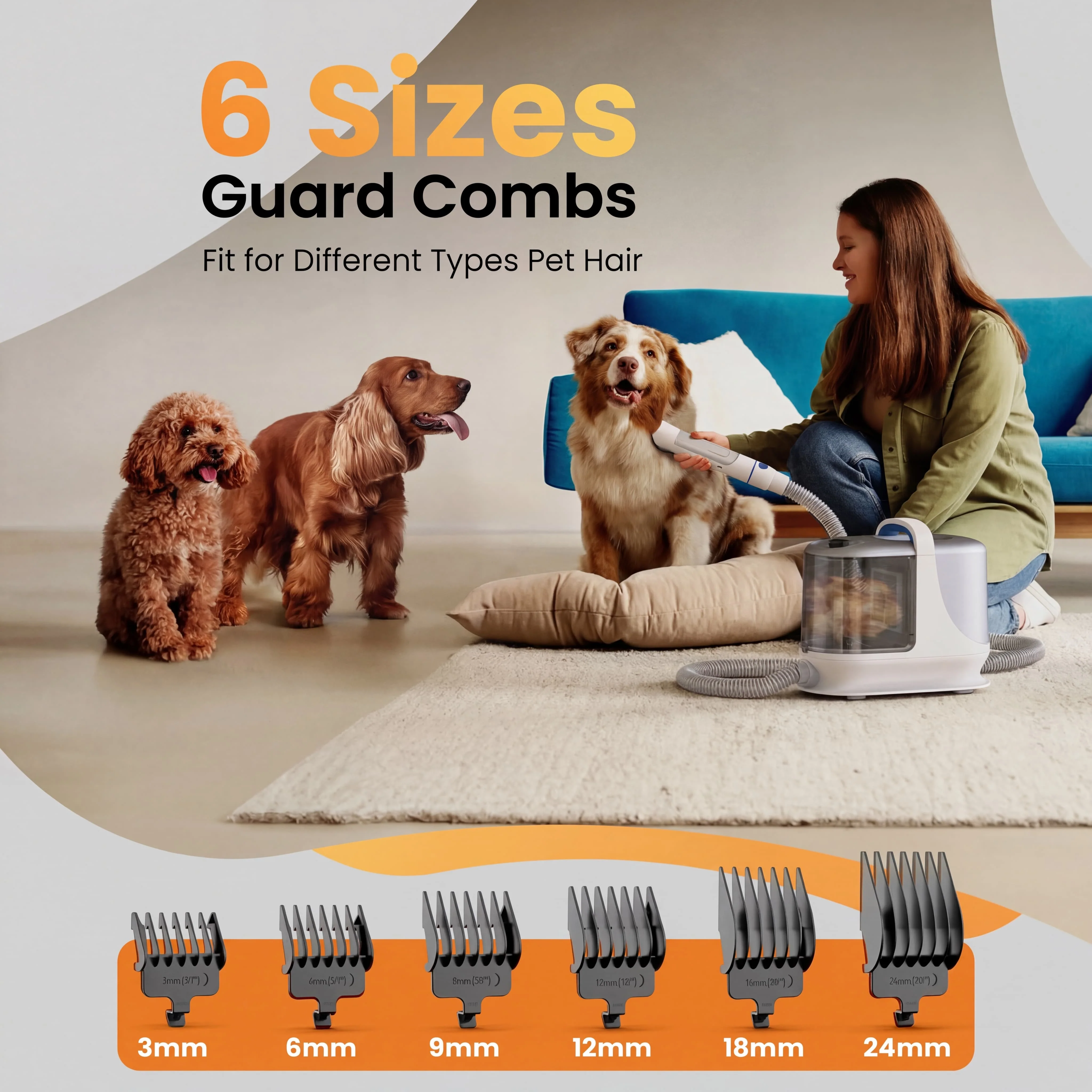 Oneisall BM3 13000Pa Super Strong Suction Dog Grooming Vacuum Kit - Image 5