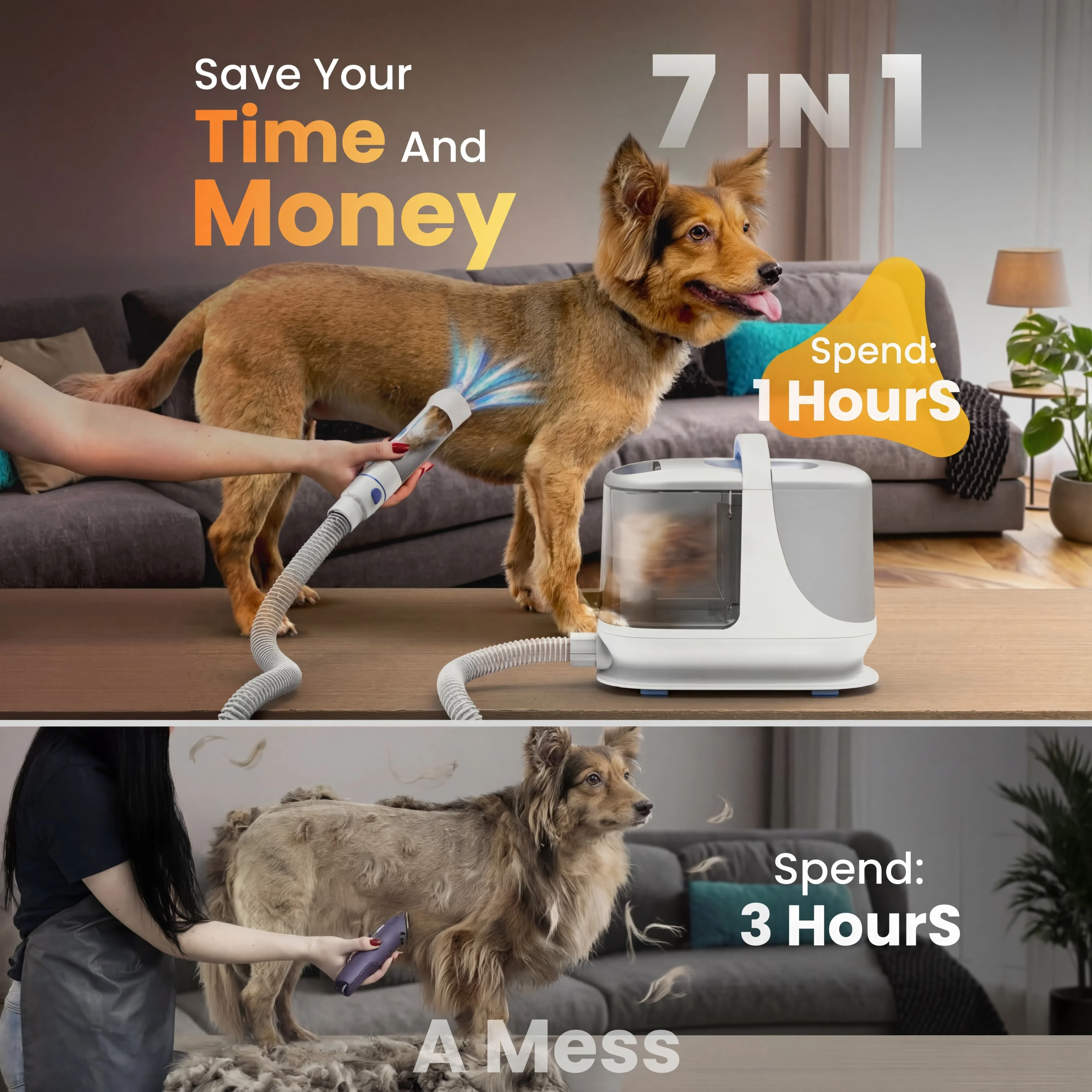 Oneisall BM3 13000Pa Super Strong Suction Dog Grooming Vacuum Kit - Image 9