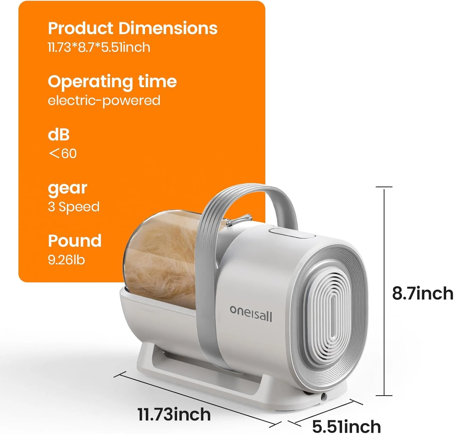 Oneisall LM2 7-in-1 Pet Grooming Vacuum Kit Purple - Image 24