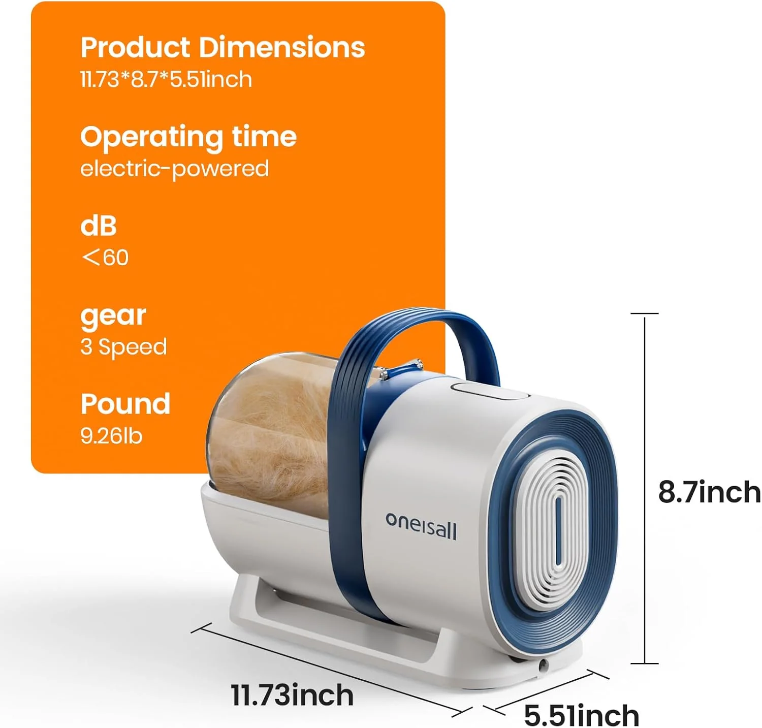 Oneisall LM2 7-in-1 Pet Grooming Vacuum Kit Purple - Image 33