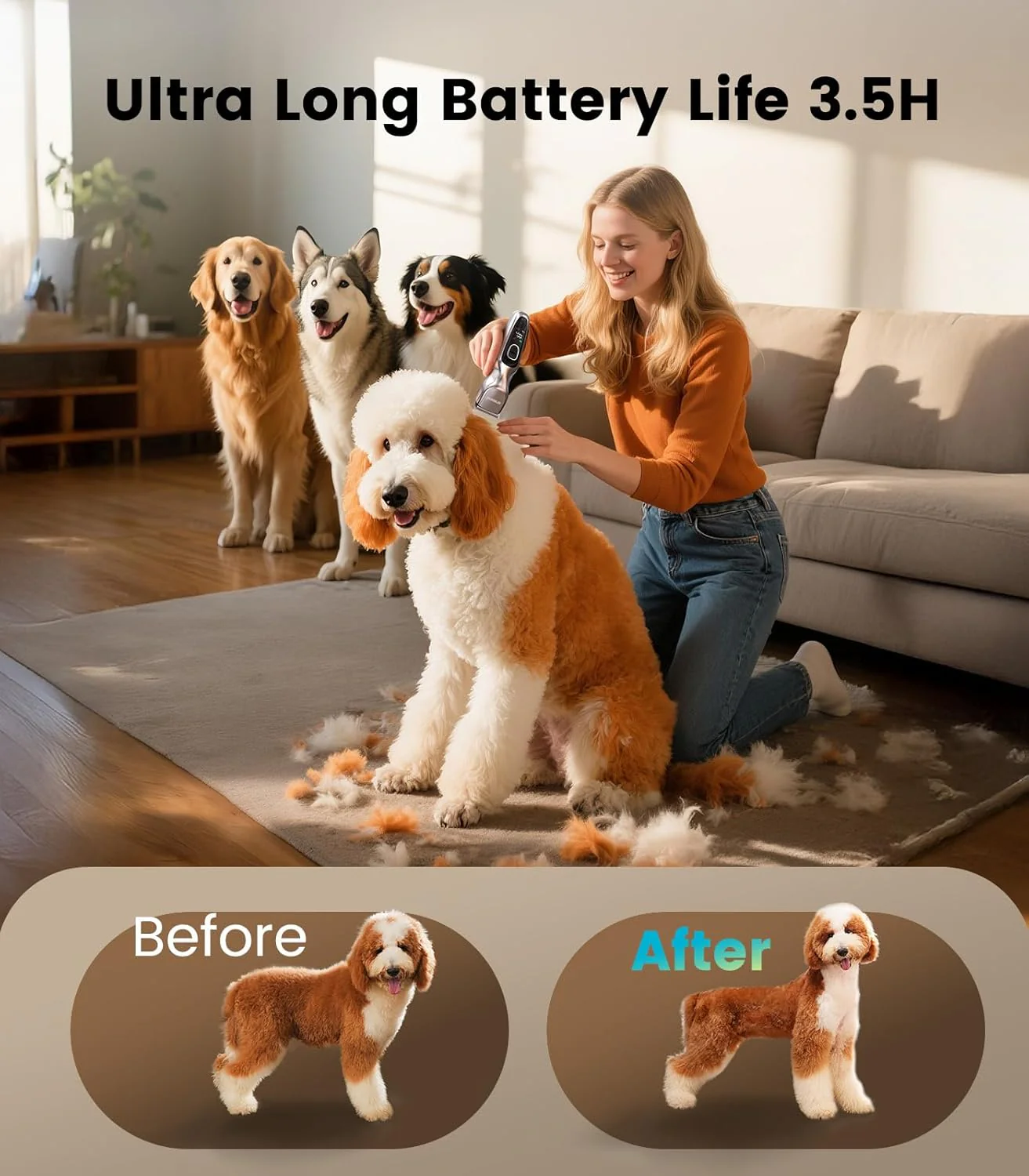 Oneisall DTJ-001 Dog Clipper for Thick Coat - Image 13