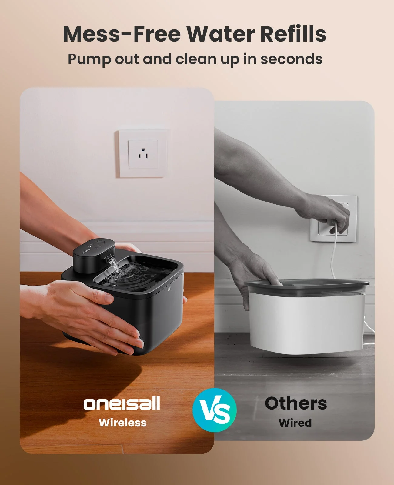 Oneisall 2.2L Cordless Cat Water Fountain - Image 8