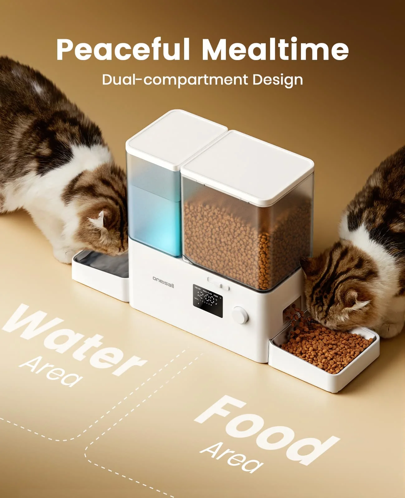 Oneisall 2-in-1 Automatic Cat Feeder and Water Dispenser - Image 4