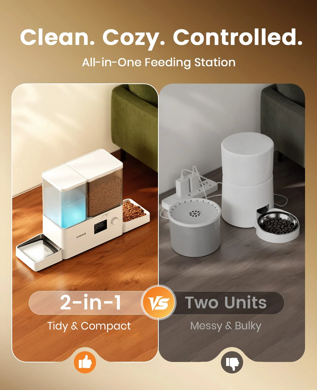 Oneisall 2-in-1 Automatic Cat Feeder and Water Dispenser - Image 5