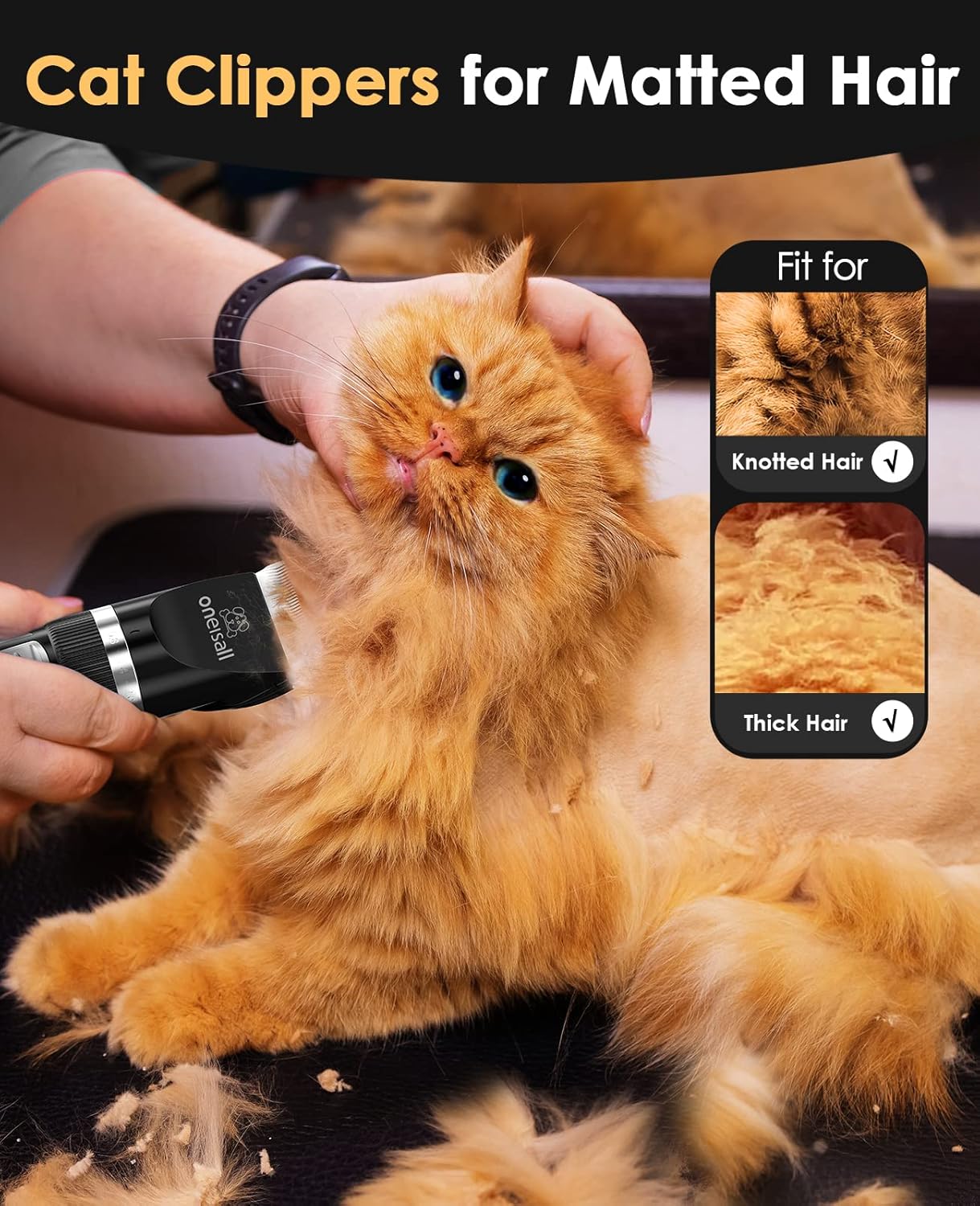 Oneisall X2 2 Speeds Cat Clippers for Matted Hair - Image 12