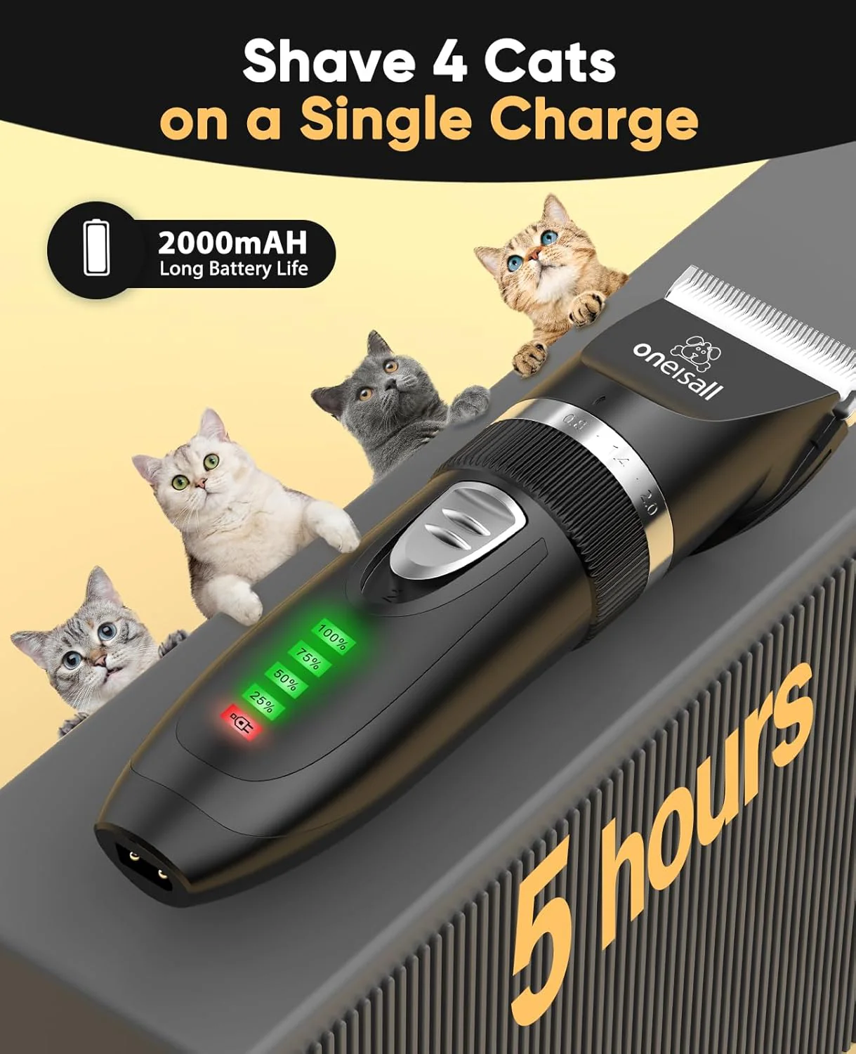 Oneisall X2 2 Speeds Cat Clippers for Matted Hair - Image 17
