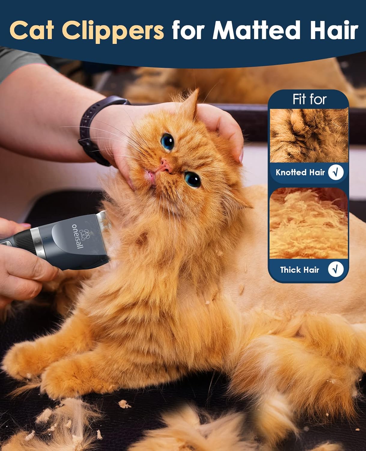 Oneisall X2 2 Speeds Cat Clippers for Matted Hair - Image 3