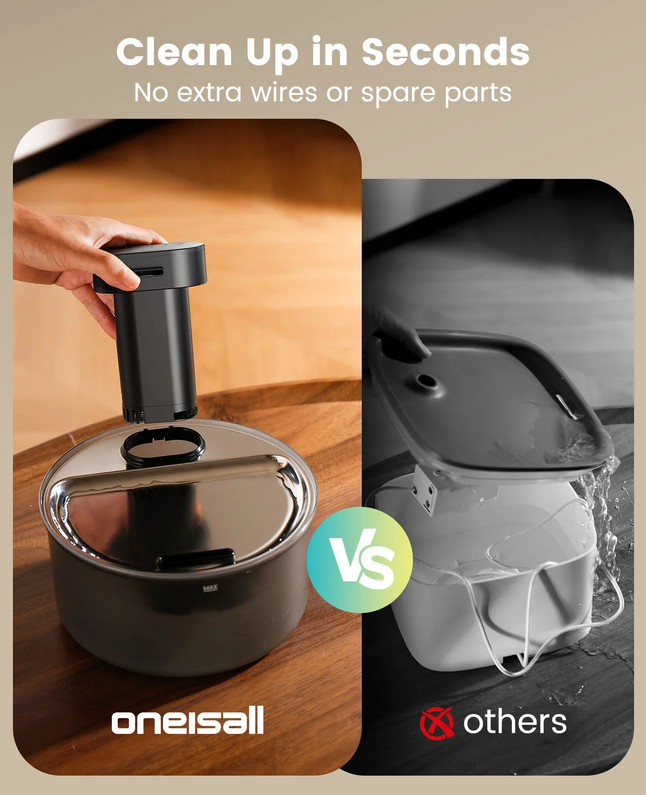 Oneisall 3.2L Cordless Cat Water Fountain - Image 4