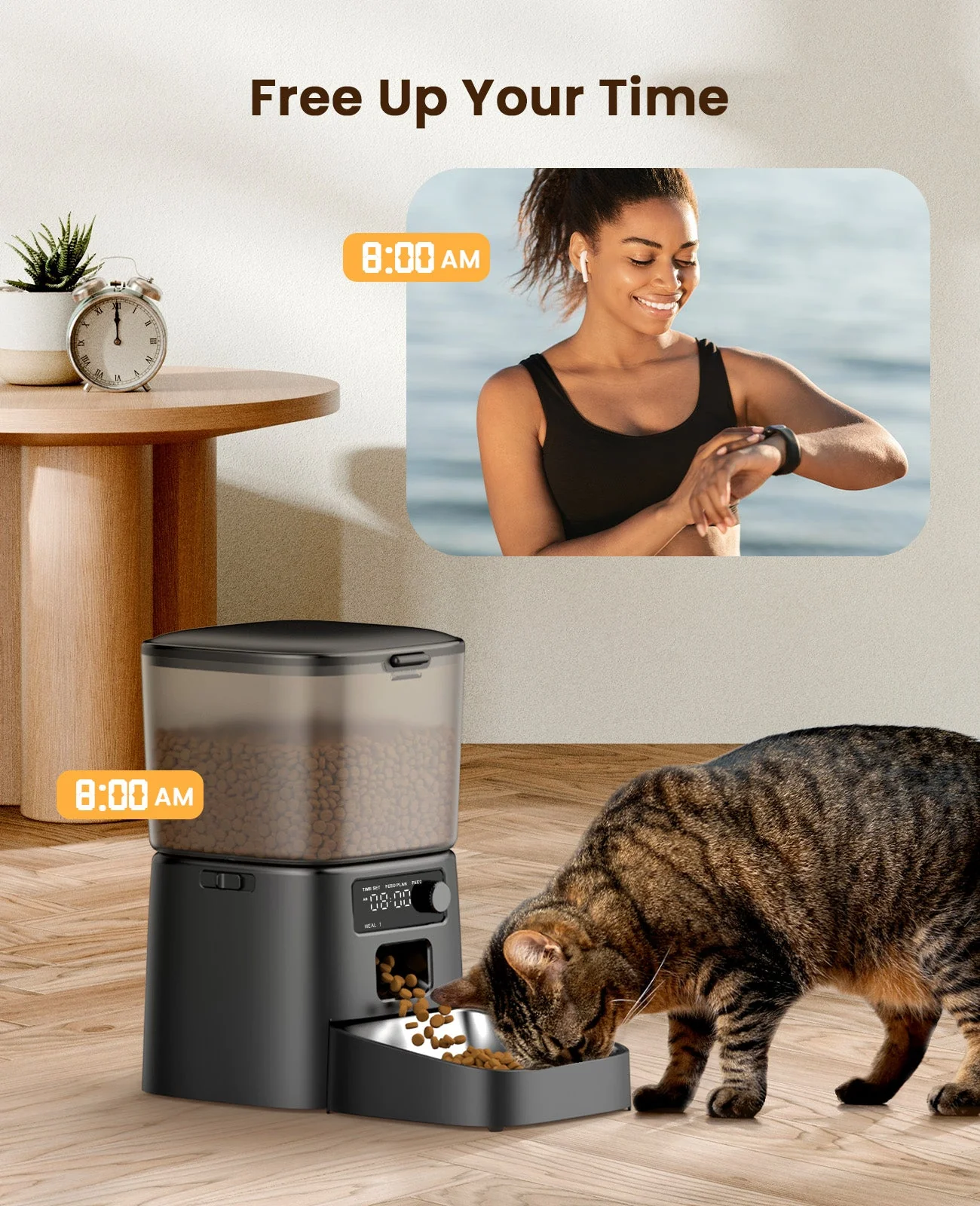 Oneisall 3.5L Automatic Cat Feeder with APP Control & 2.4G Wi-Fi - Image 25