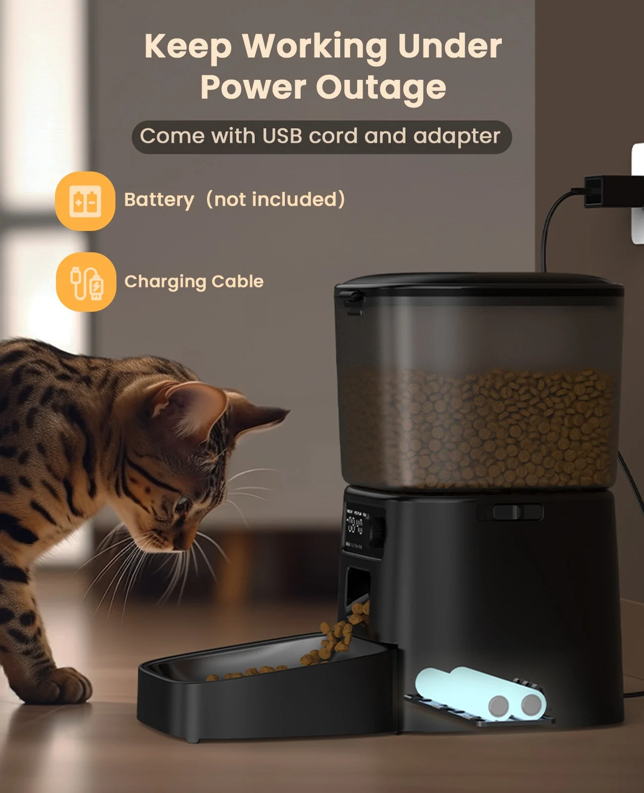 Oneisall 3.5L Automatic Cat Feeder with APP Control & 2.4G Wi-Fi - Image 27