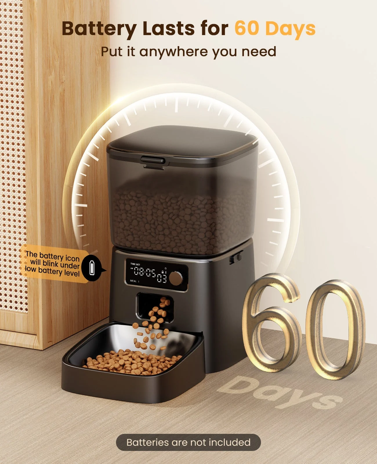 Oneisall 3.5L Automatic Cat Feeder with APP Control & 2.4G Wi-Fi - Image 28