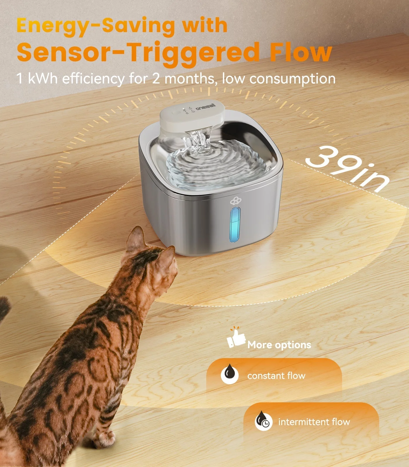 Oneisall 3.5L Cat Feeder with APP & 3.5L Cordless Water Fountain Set - Image 20