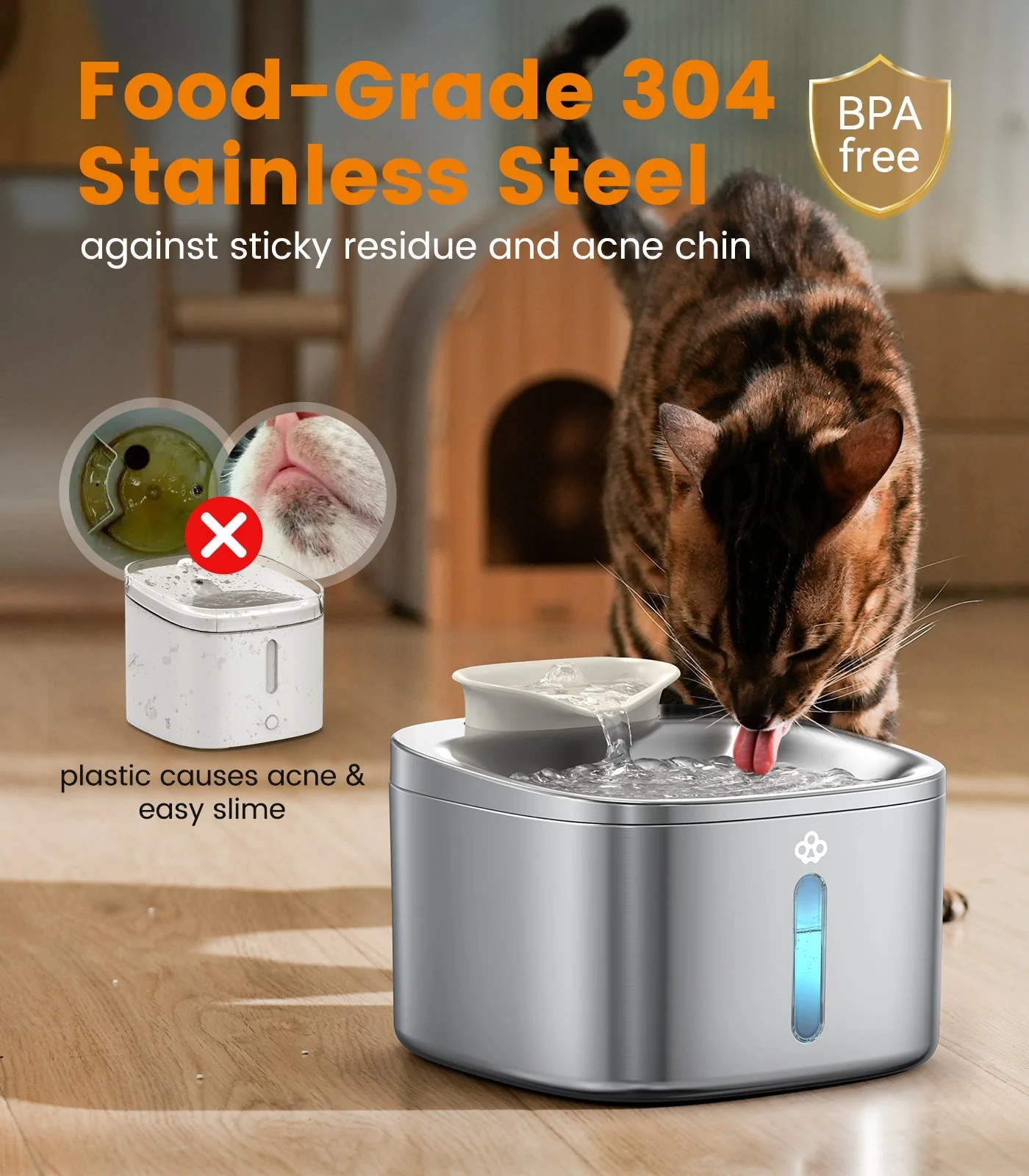 Oneisall 3.5L Corded Pet Water Fountain with 3PCS Filters - Image 3