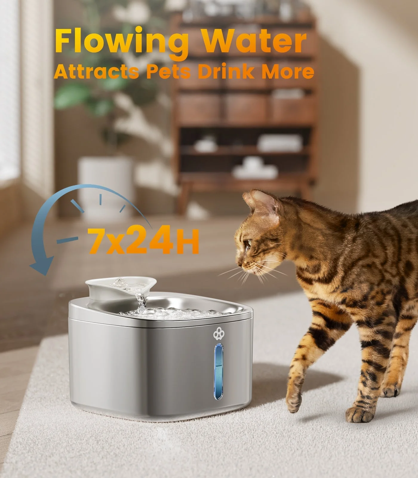 Oneisall 3.5L Corded Pet Water Fountain with 3PCS Filters - Image 7