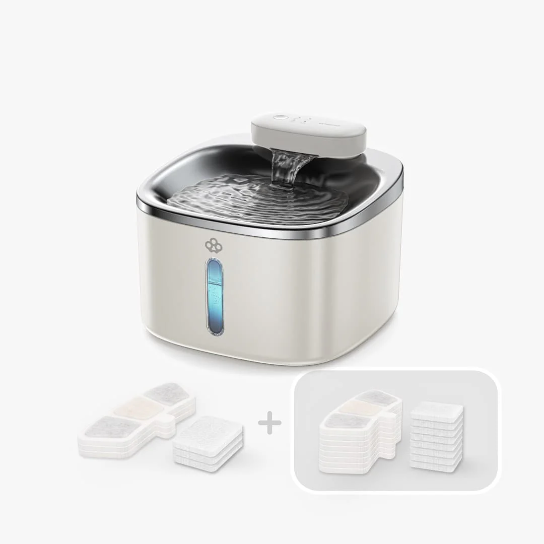 Oneisall 3.5L Cordless White Stainless Steel Pet Water Fountain with 3PCS Filters - Image 20