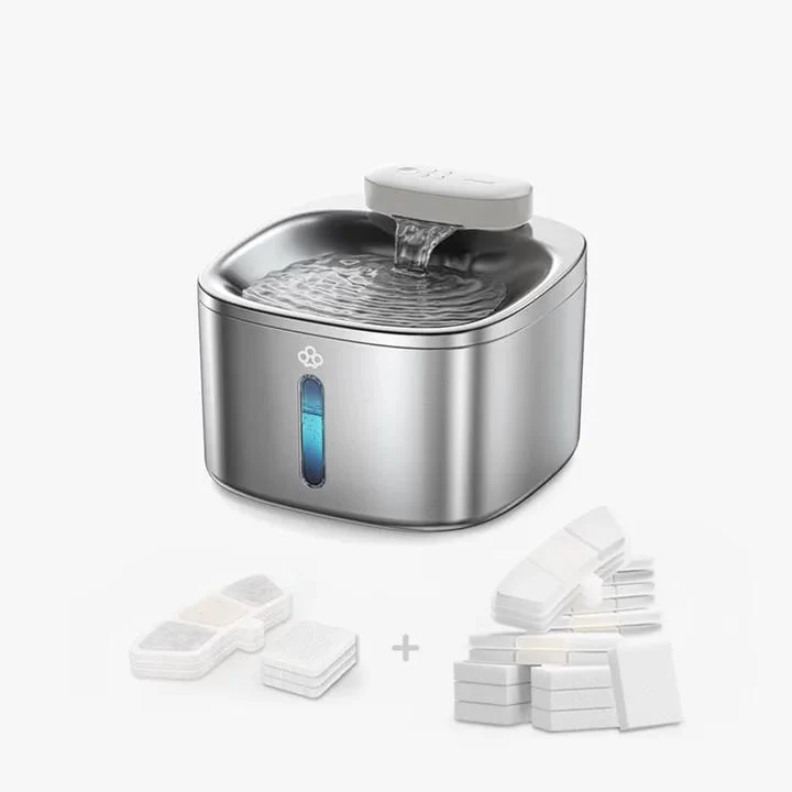 Oneisall 3.5L Cordless Stainless Steel Pet Water Fountain with 3PCS Filters - Image 33