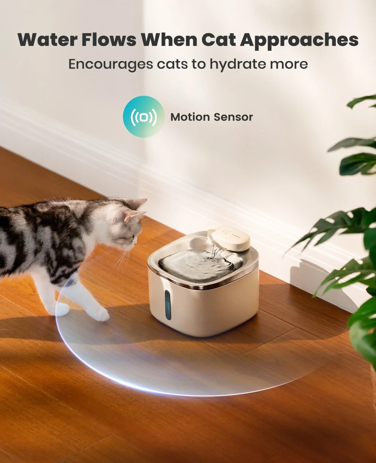 Oneisall 3.5L Cordless Stainless Steel Pet Water Fountain with 3PCS Filters - Image 18