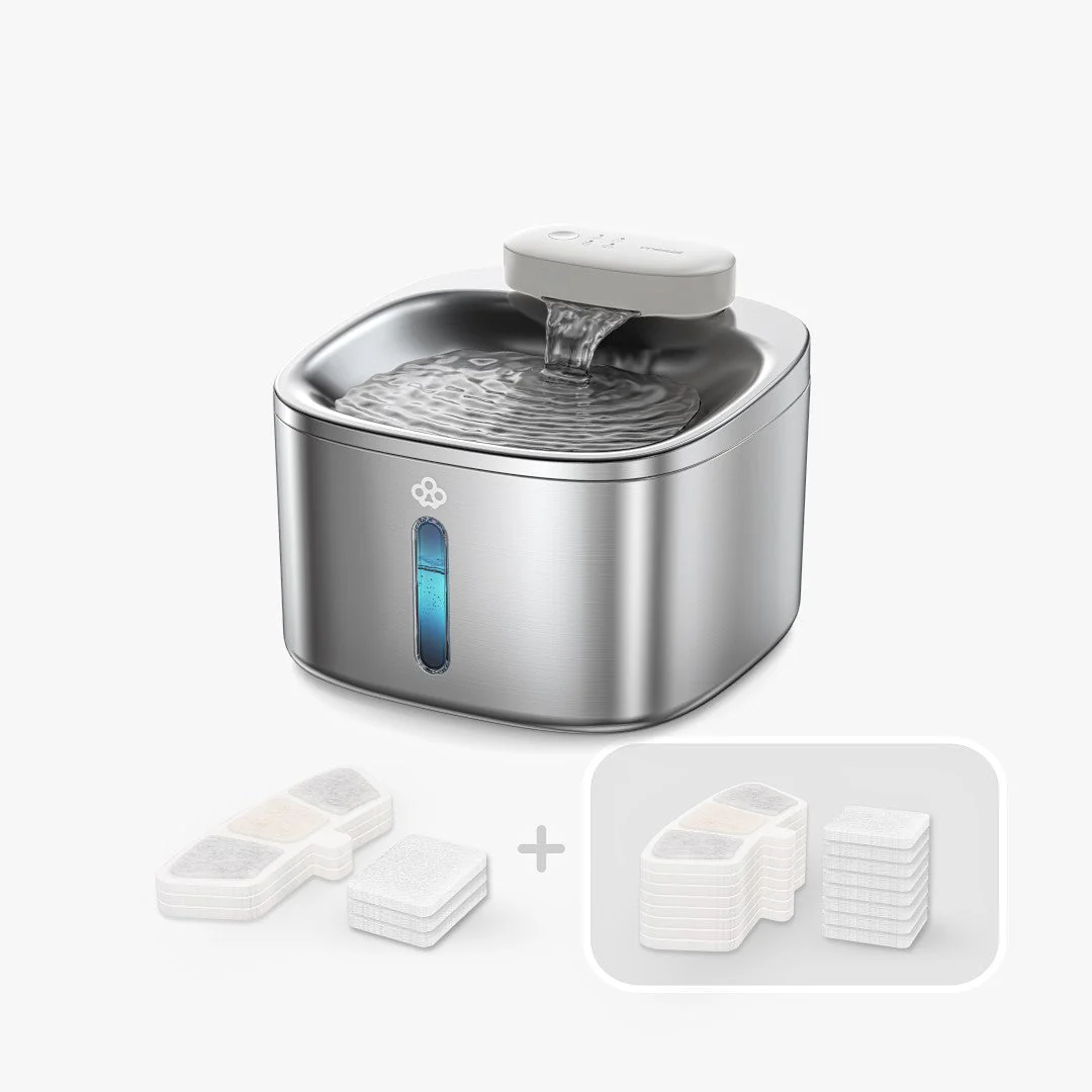 Oneisall 3.5L Cordless Stainless Steel Pet Water Fountain with 3PCS Filters - Image 32