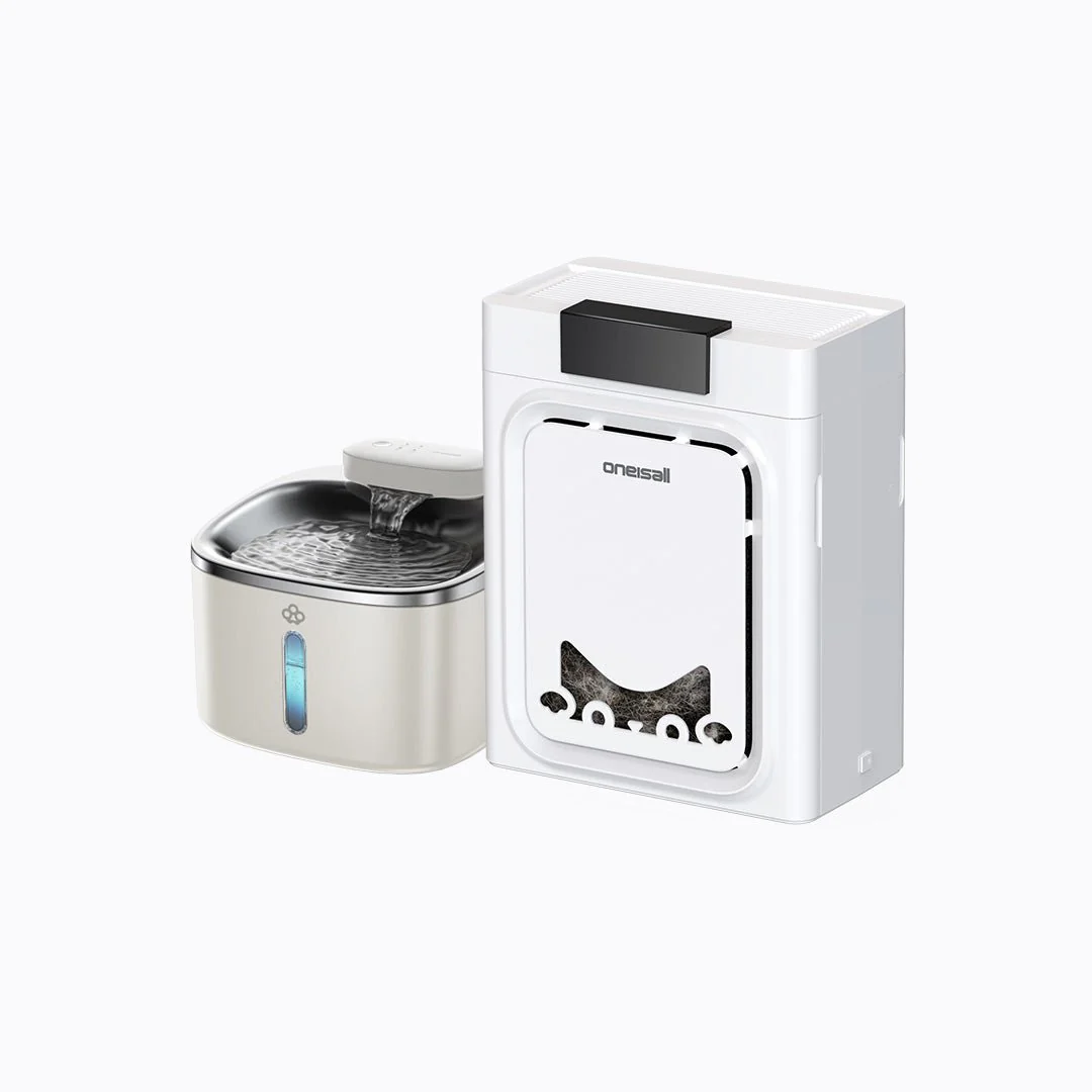 Oneisall 3.5L Cordless White Stainless Steel Pet Water Fountain with 3PCS Filters - Image 24