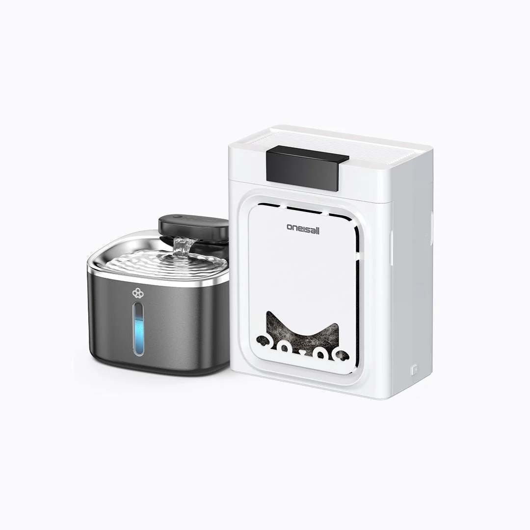 Oneisall 3.5L Cordless White Stainless Steel Pet Water Fountain with 3PCS Filters - Image 25