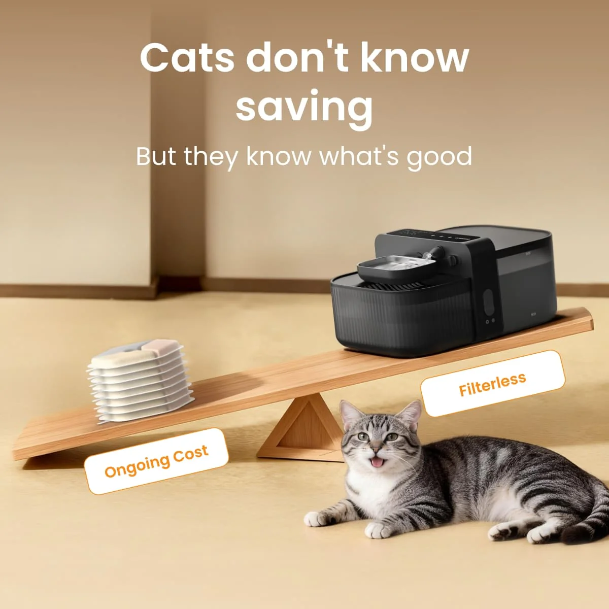 Oneisall 3.5L FreshFill Filterless Cat Water Dispenser with Fresh Water System - Image 3