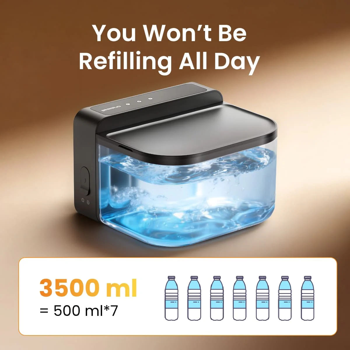 Oneisall 3.5L FreshFill Filterless Cat Water Dispenser with Fresh Water System - Image 9