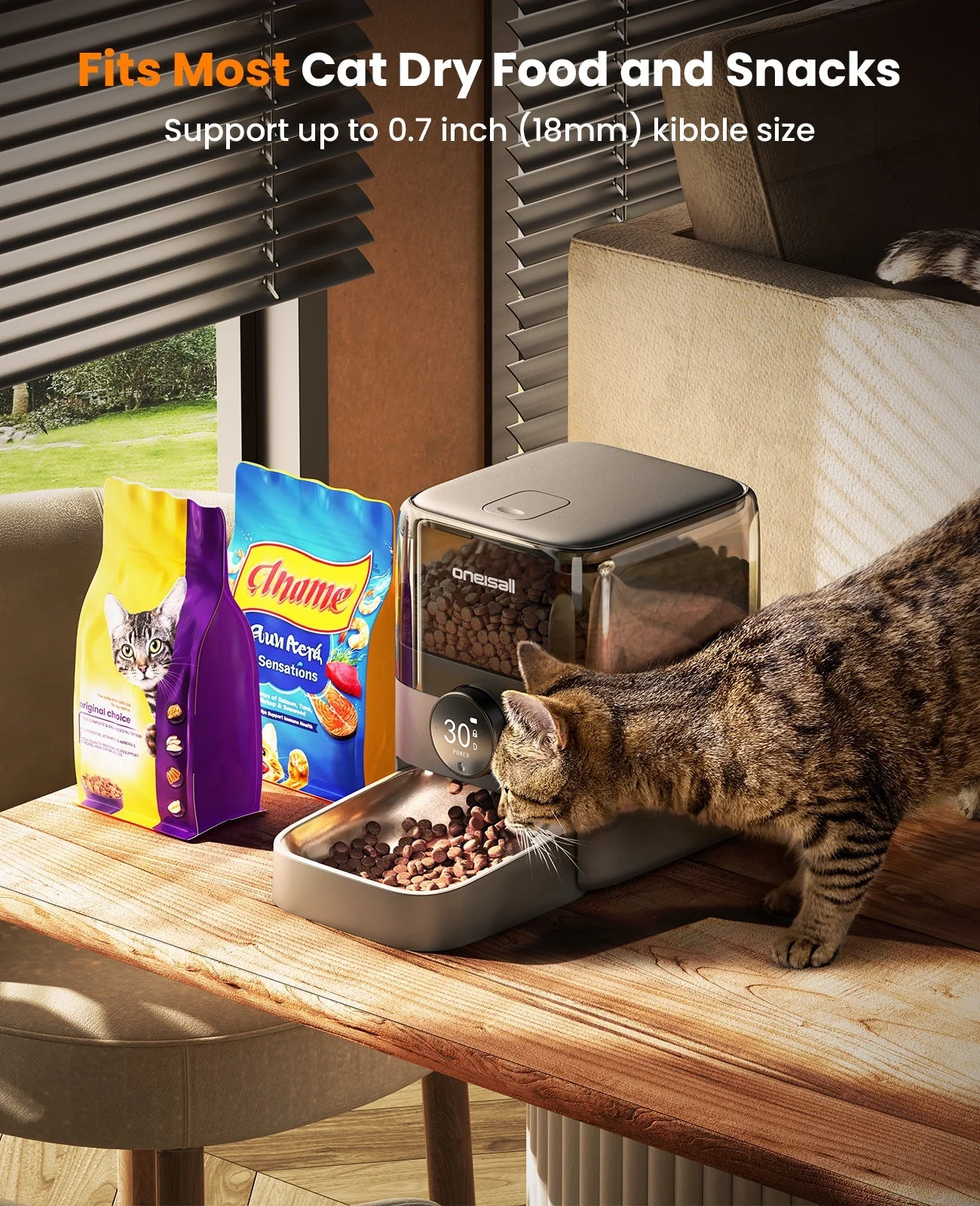 Oneisall PF06 3L Cordless Smart Cat Feeder with APP Control - Image 10