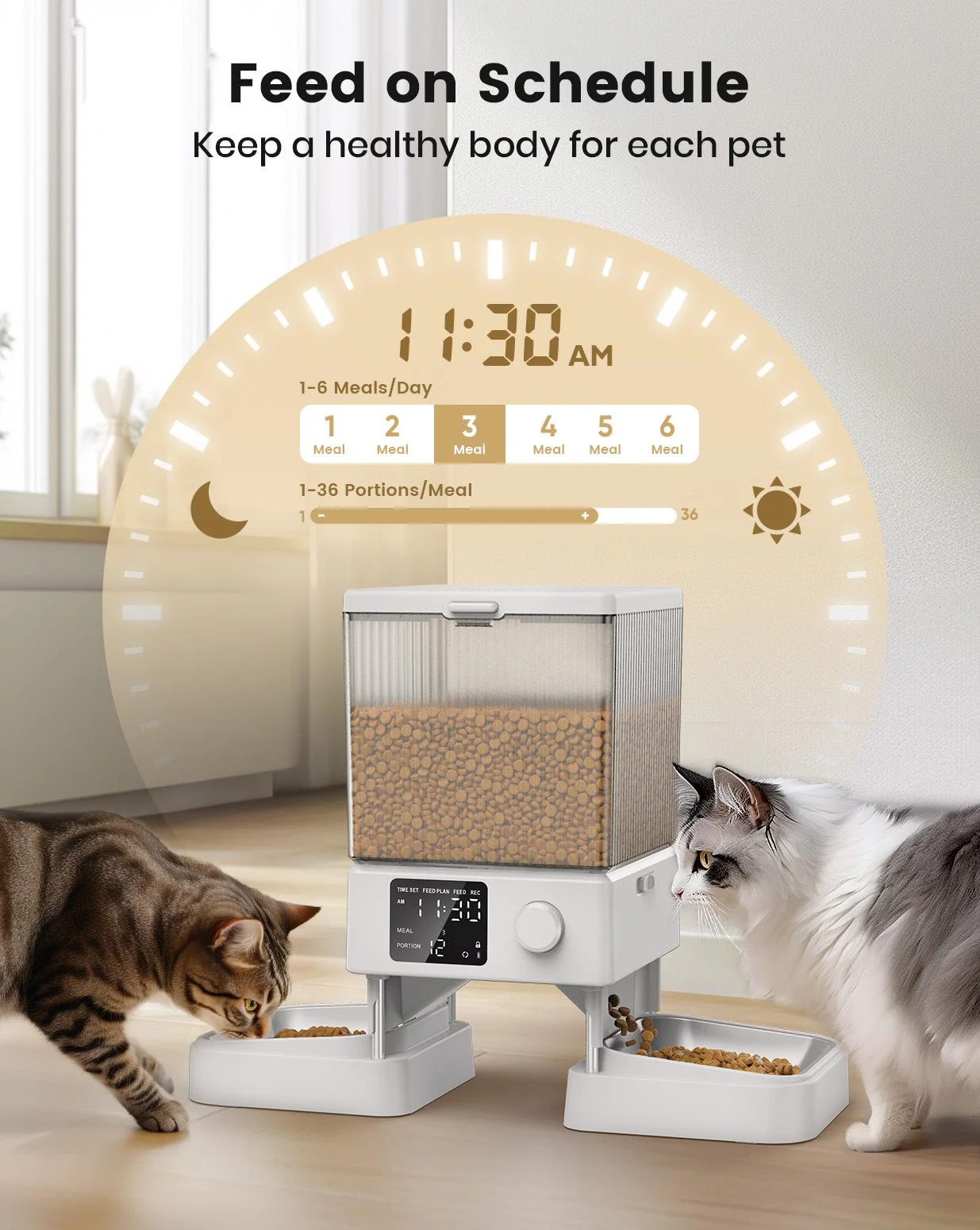 Oneisall 5L Automatic Cat Feeder Basic & 3.5L Cordless Water Fountain Set - Image 30