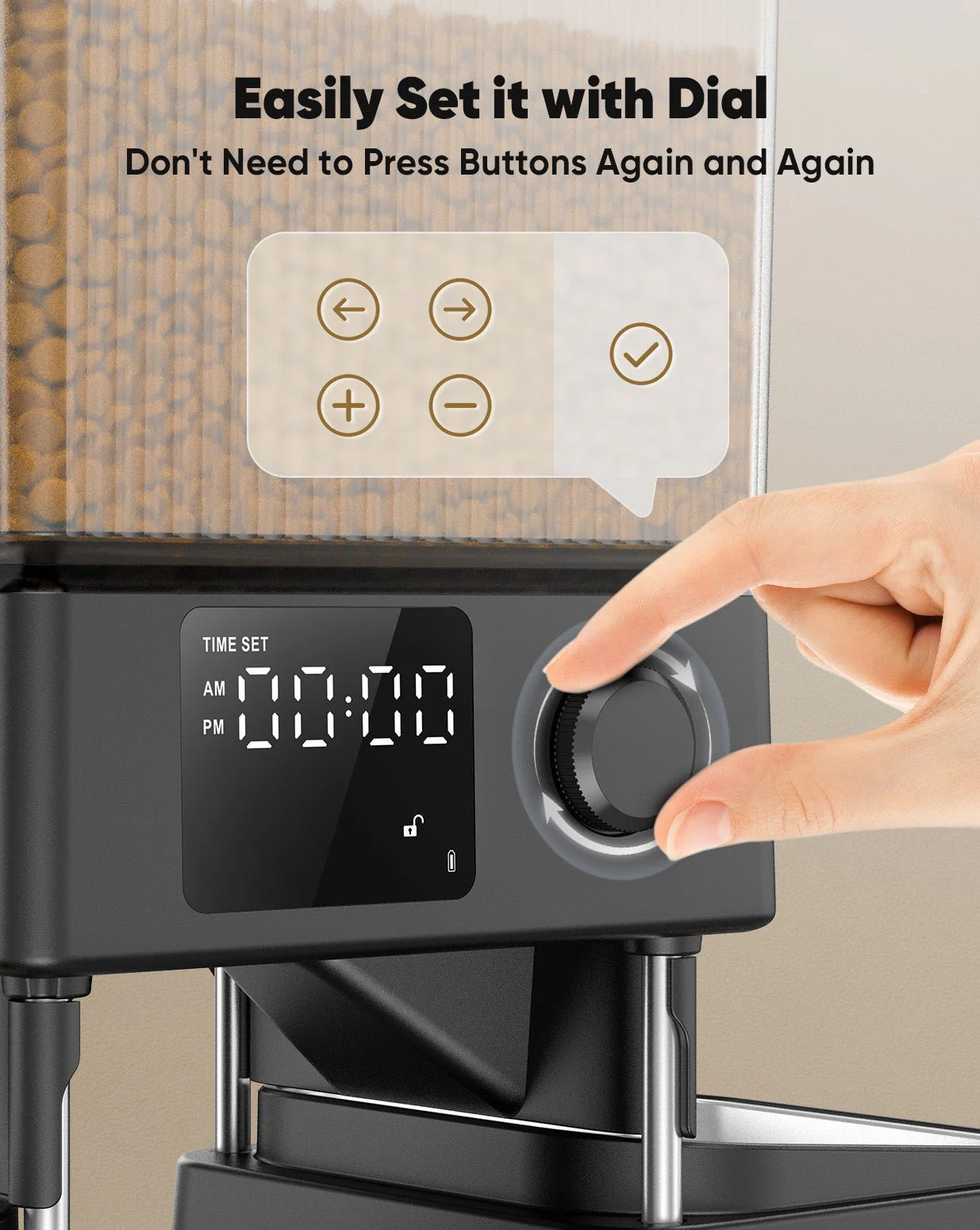 Oneisall 5L Automatic Cat Feeder for Two Cats-Black - Image 9