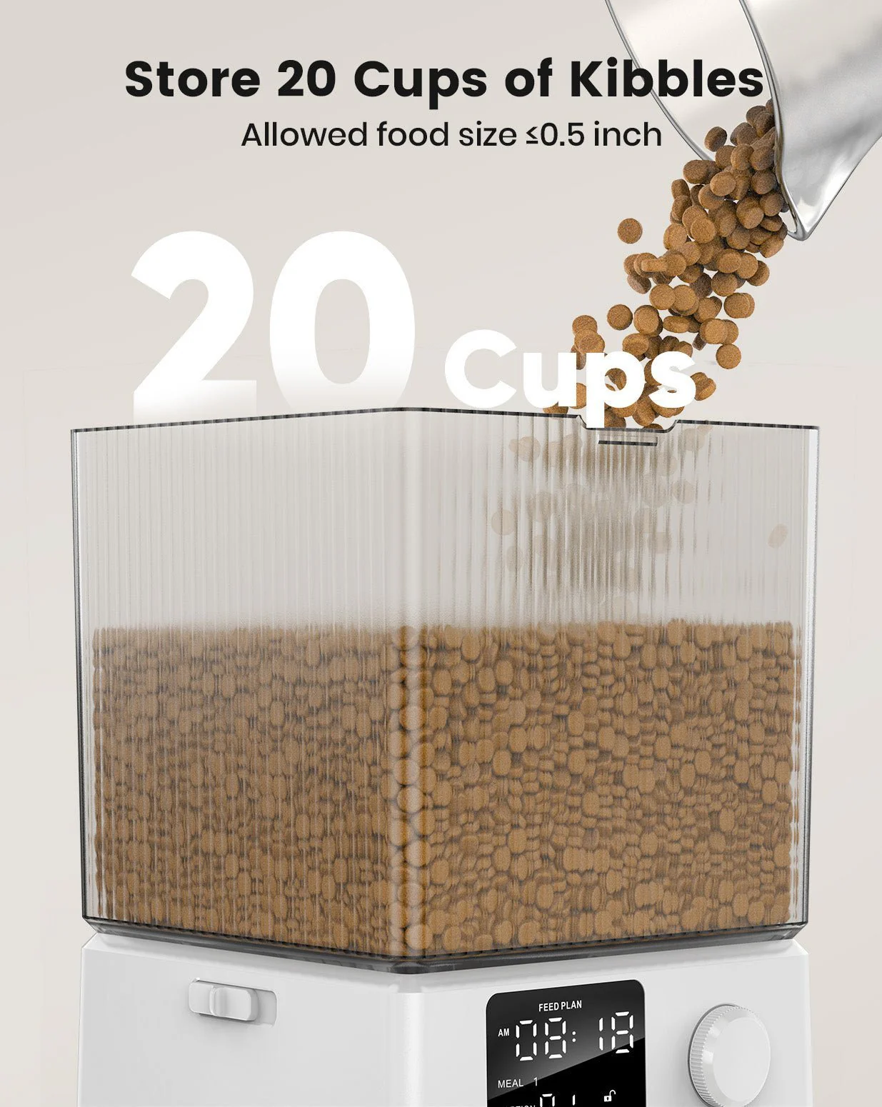 Oneisall 5L Automatic Cat Feeder for Two Cats-Black - Image 16