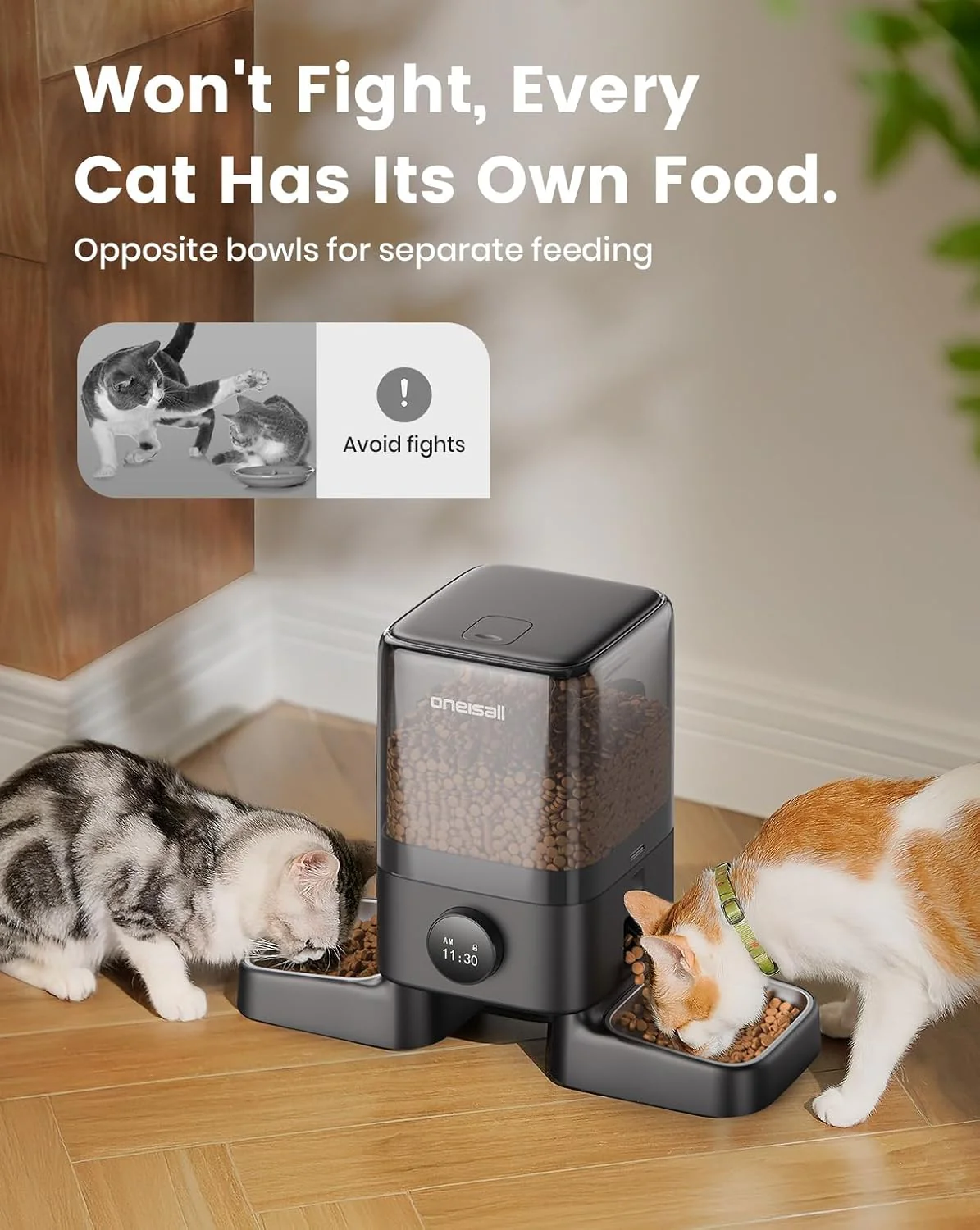 Oneisall H1 5L Automatic Cat Feeders for Two Cats - Image 5