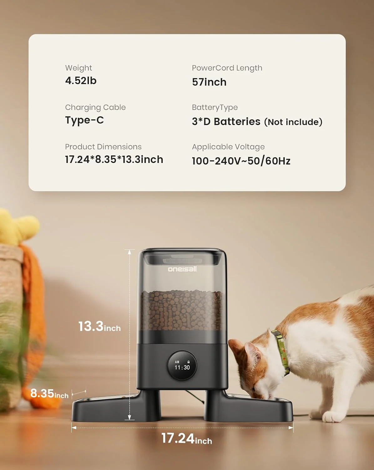 Oneisall H1 5L Automatic Cat Feeders for Two Cats - Image 9