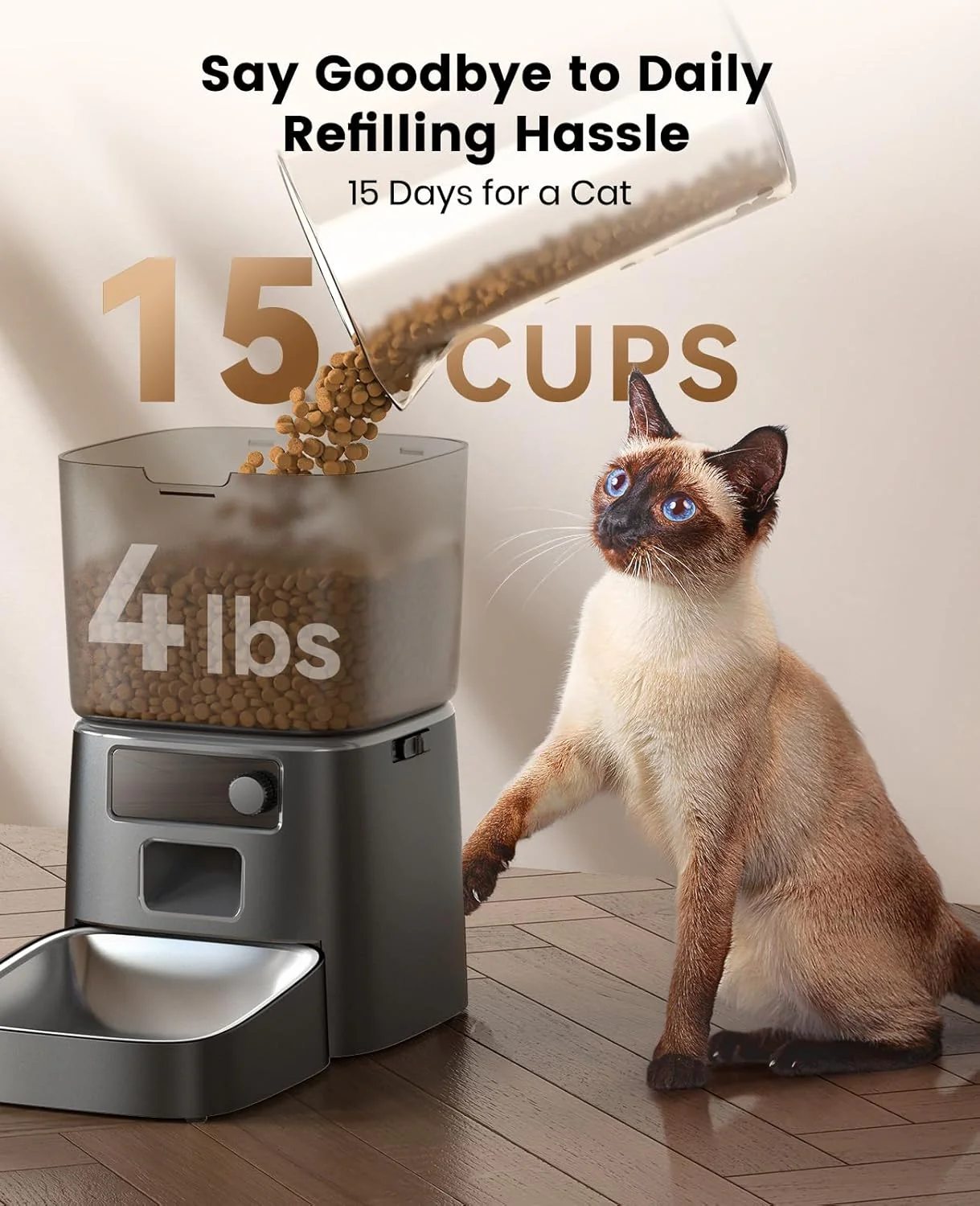 Oneisall 3.5L Cat Feeder with APP & 3.5L Cordless Water Fountain Set - Image 8