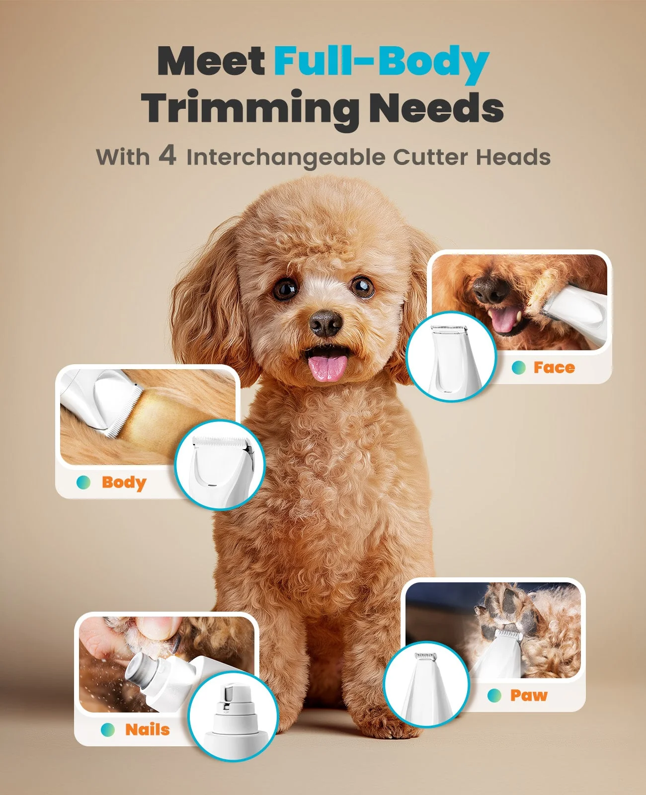 Oneisall FC10 4-in-1 Cordless Multi-Functional Pet Clippers - Image 12