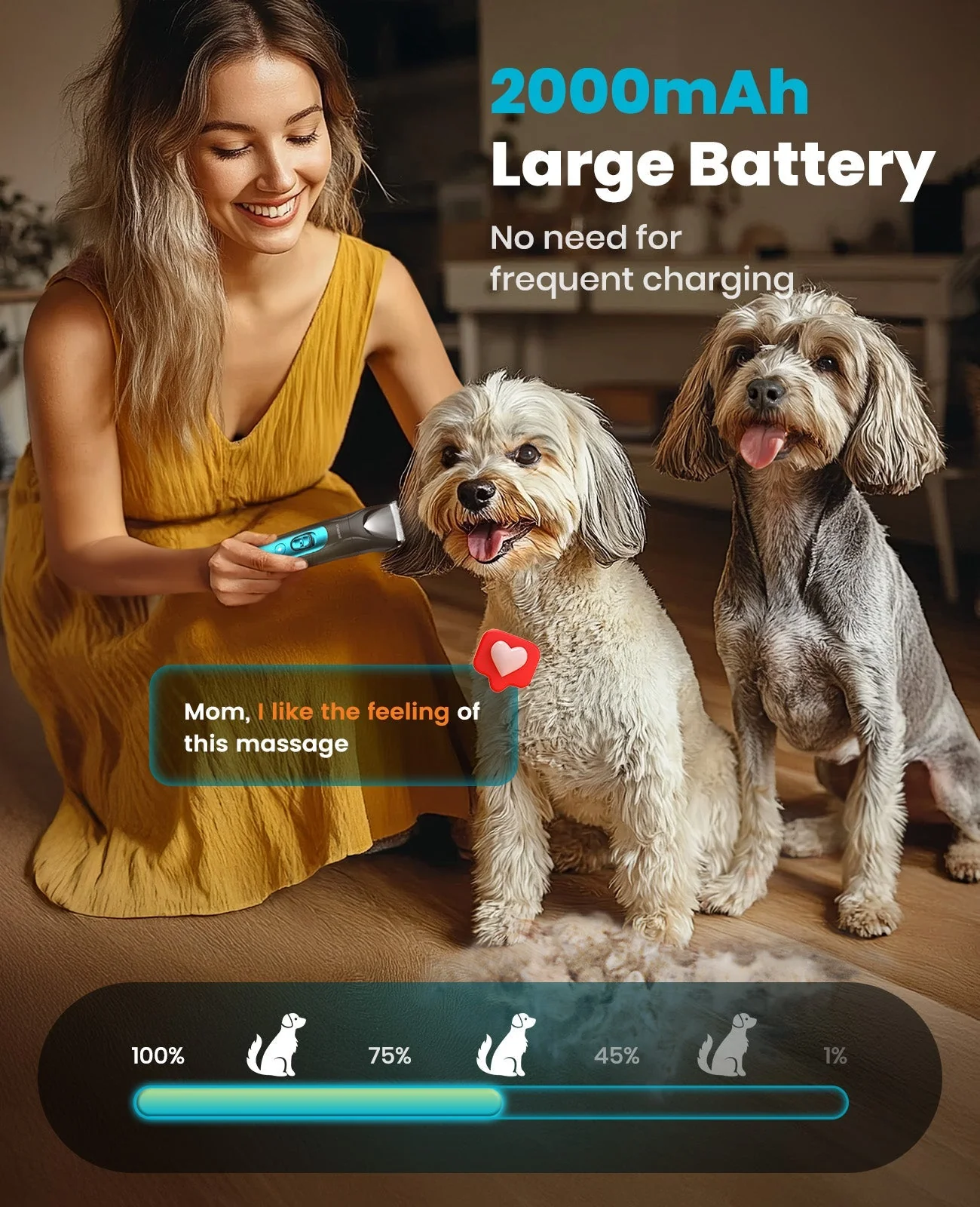 Oneisall FC10 4-in-1 Cordless Multi-Functional Pet Clippers - Image 4