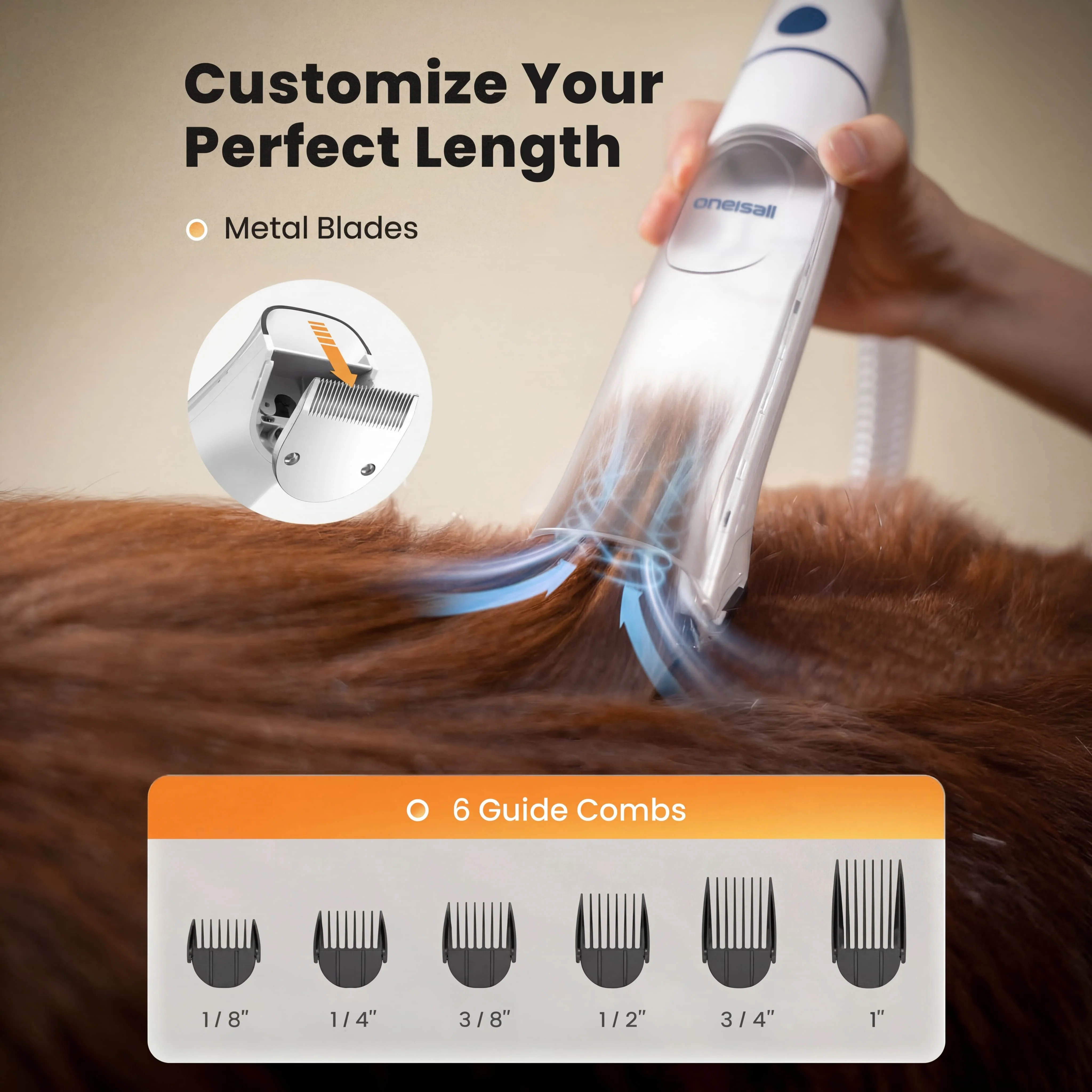 Oneisall Cozy C1 8-in-1 Pet Grooming Vacuum & Dryer Kit - Image 4