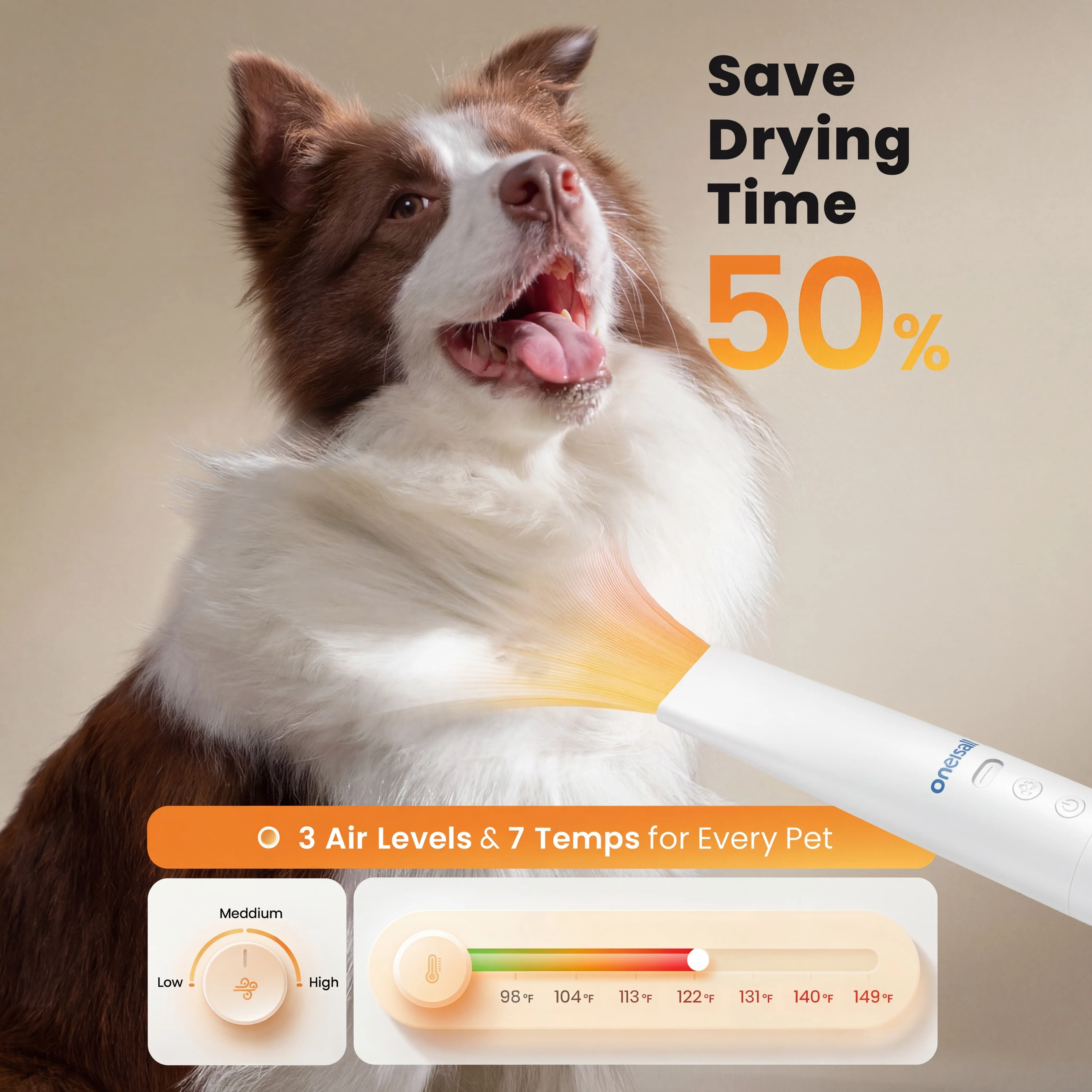 Oneisall Cozy C1 8-in-1 Pet Grooming Vacuum & Dryer Kit - Image 22