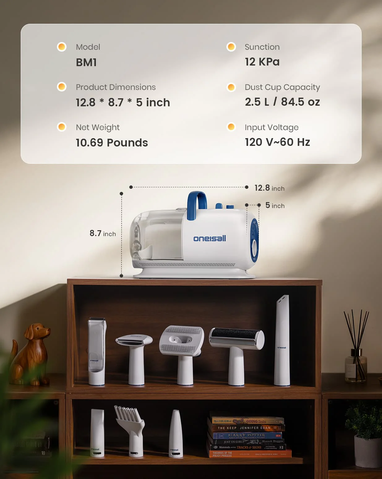 Oneisall Cozy C1 Pet Grooming Vacuum Kit & 7L Pet Water Fountain Set - Image 11