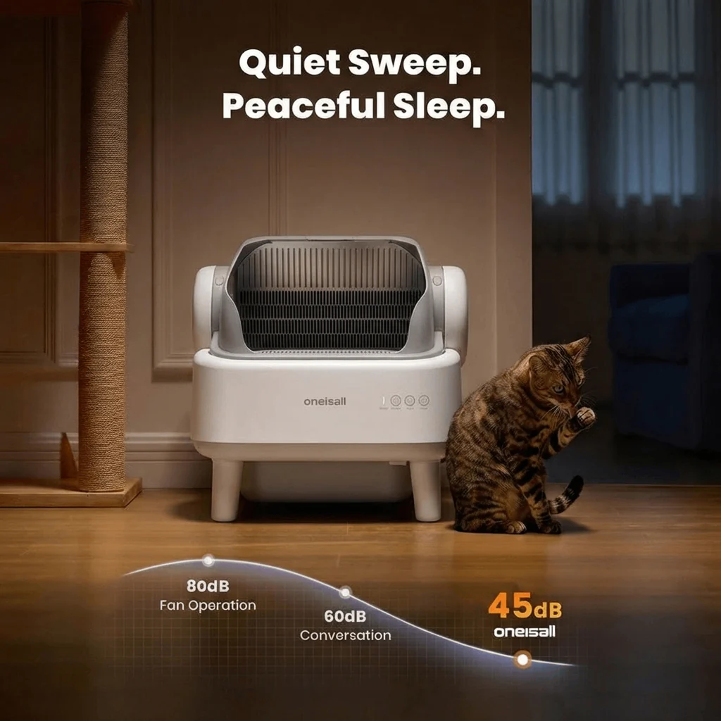 Oneisall Ease S1 Self-Cleaning Litter Box White - Image 10