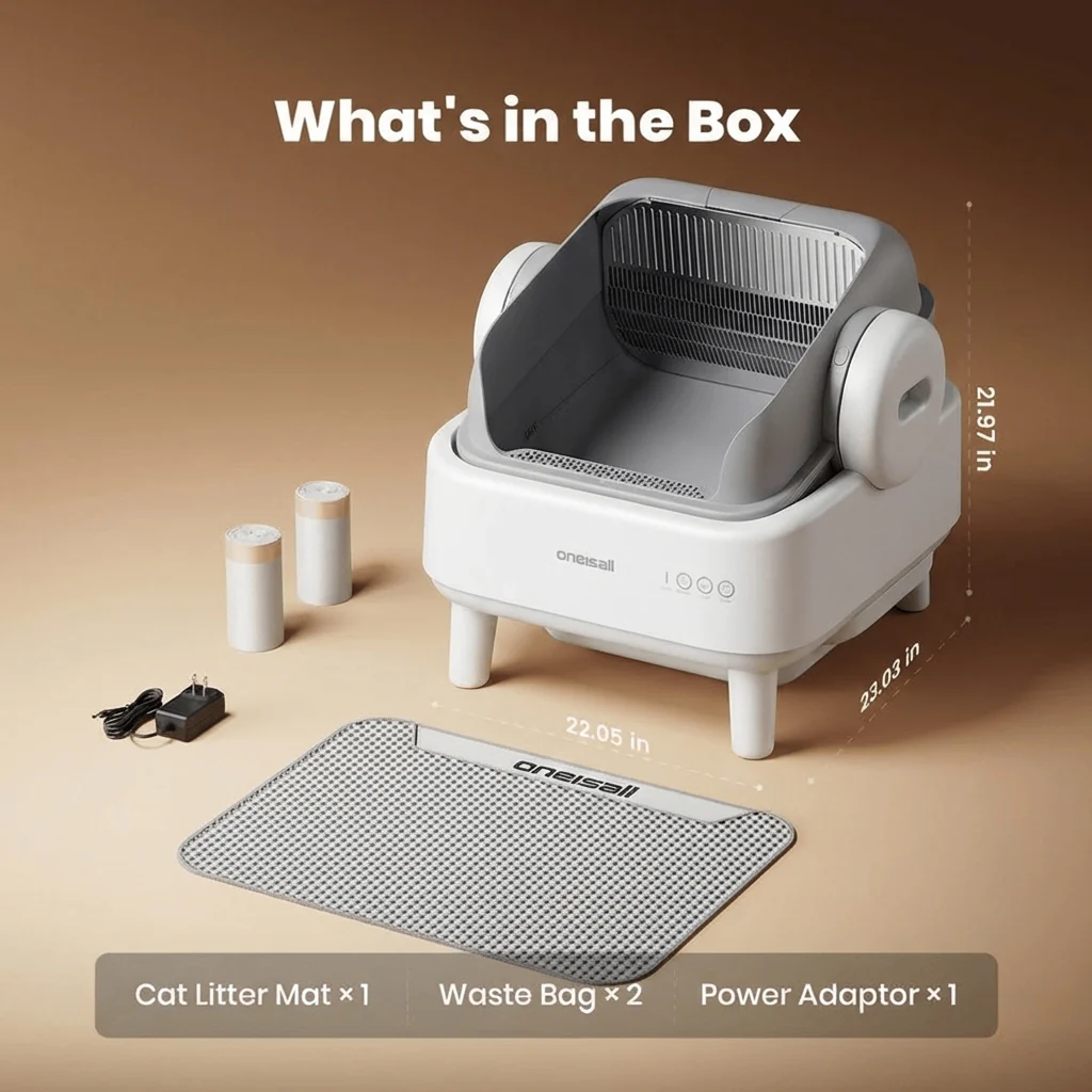 Oneisall Ease S1 Self-Cleaning Litter Box White - Image 13