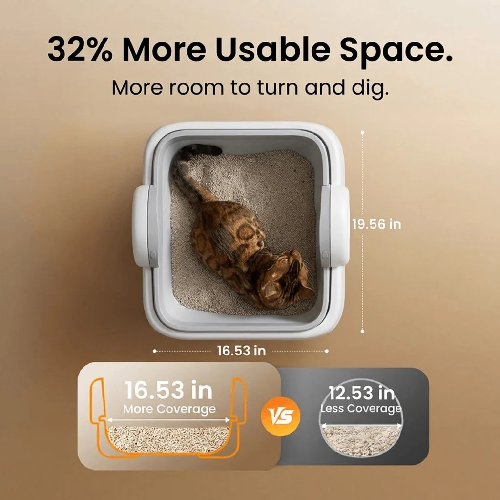 Oneisall Ease S1 Self-Cleaning Litter Box White - Image 4