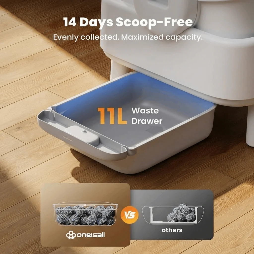 Oneisall Ease S1 Self-Cleaning Litter Box White - Image 8