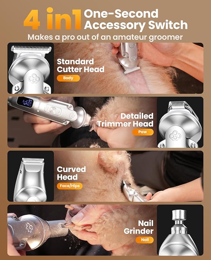 Oneisall FC09 4-in-1 Dog Clippers & Dog Grooming Kit - Image 3