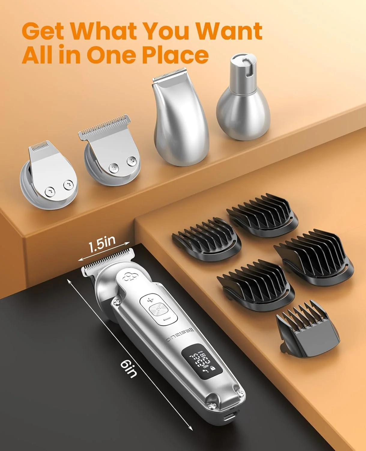 Oneisall FC09 4-in-1 Dog Clippers & Dog Grooming Kit - Image 9