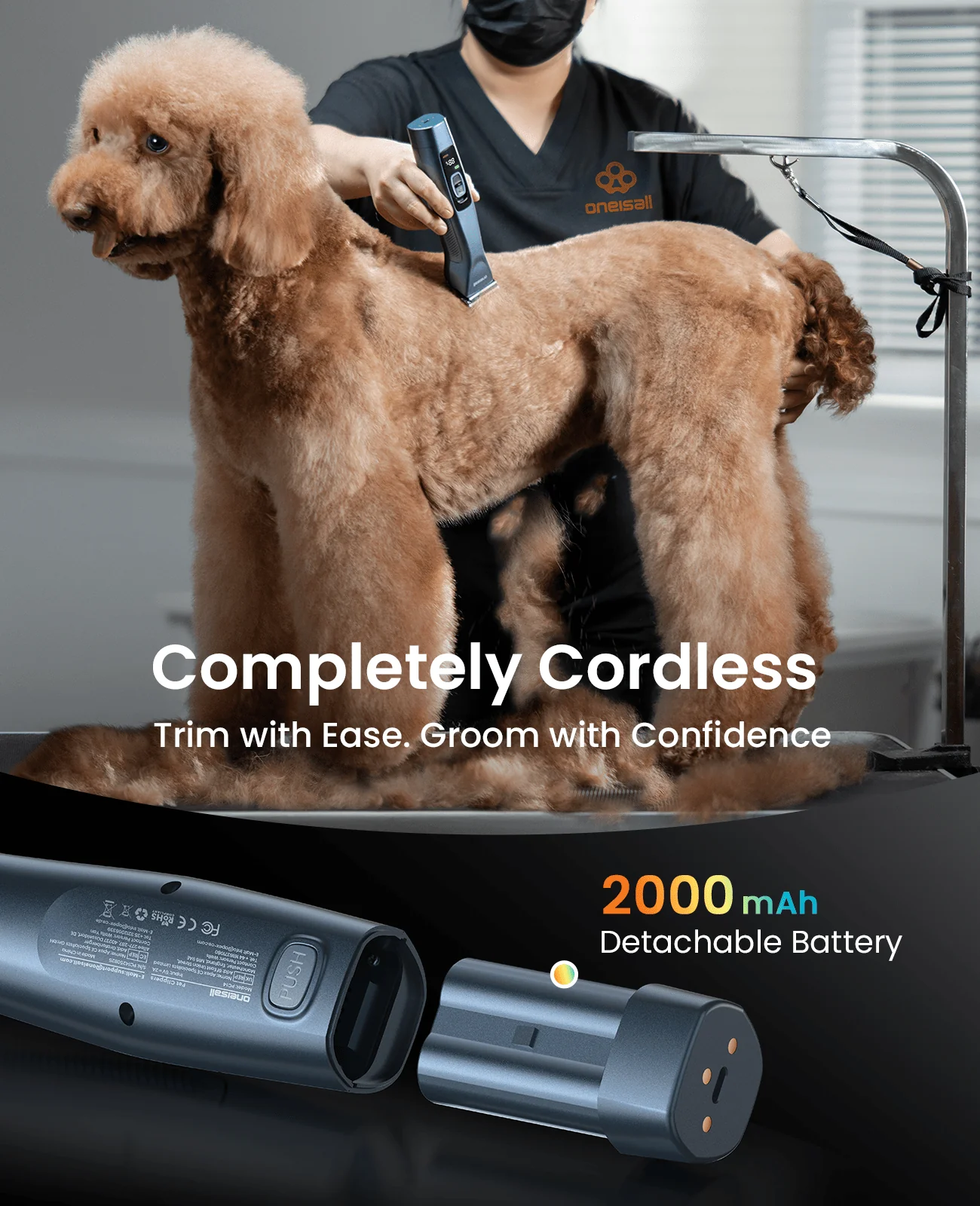 Oneisall Cordless Professional Dog Grooming Clippers Upgrade - Image 3