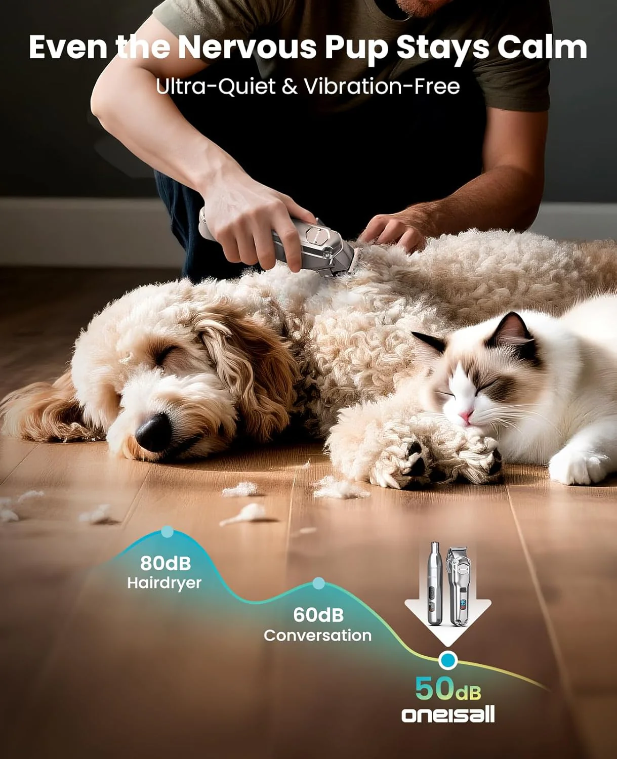 Oneisall PC15 4-in-1 Dog Clippers & Paw Trimmer Set - Image 4