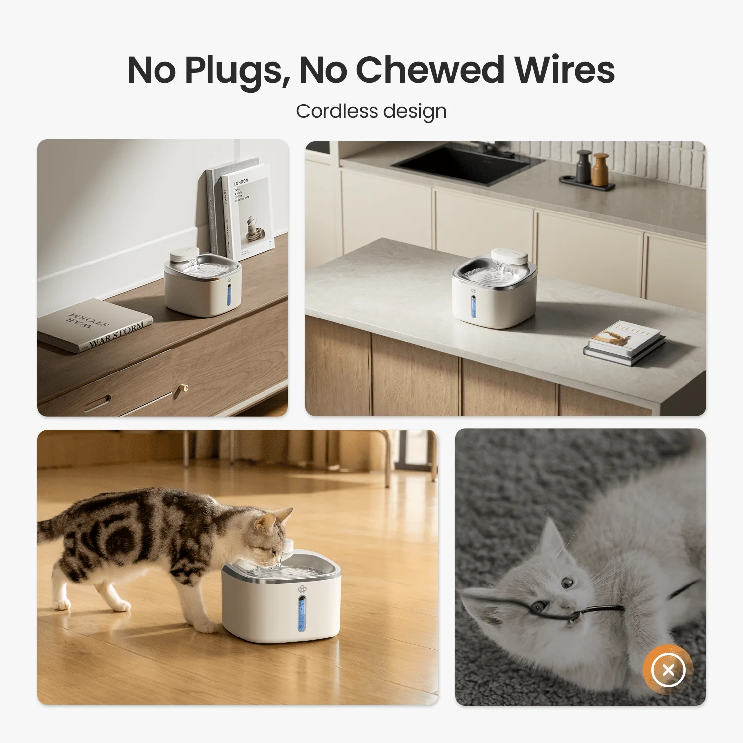 Oneisall 5L Automatic Cat Feeder Basic & 3.5L Cordless Water Fountain Set - Image 22