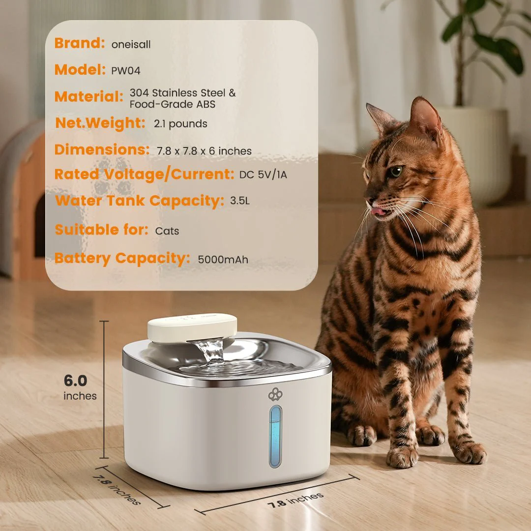 Oneisall Pet Air Purifier & Cordless Water Fountain Set - Image 26