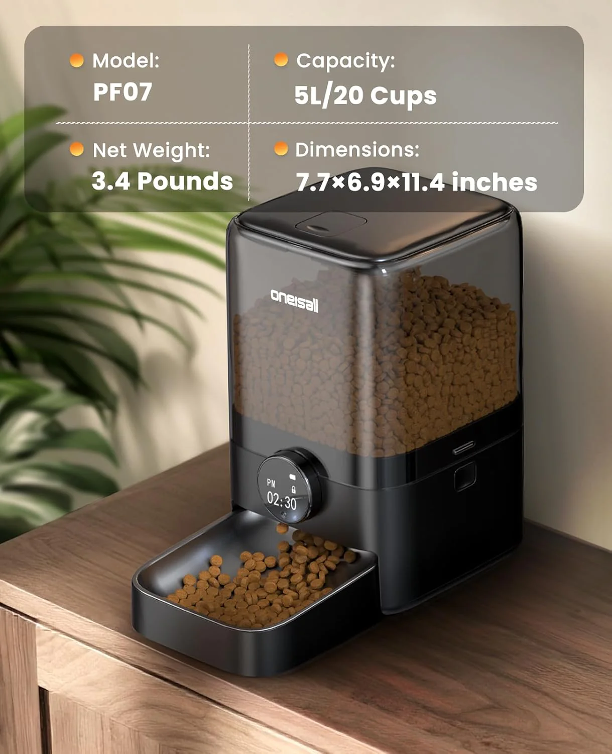 Oneisall PF07 5L Automatic Cat Feeder - Image 9